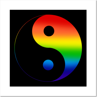 Rainbow Yin-Yang Posters and Art